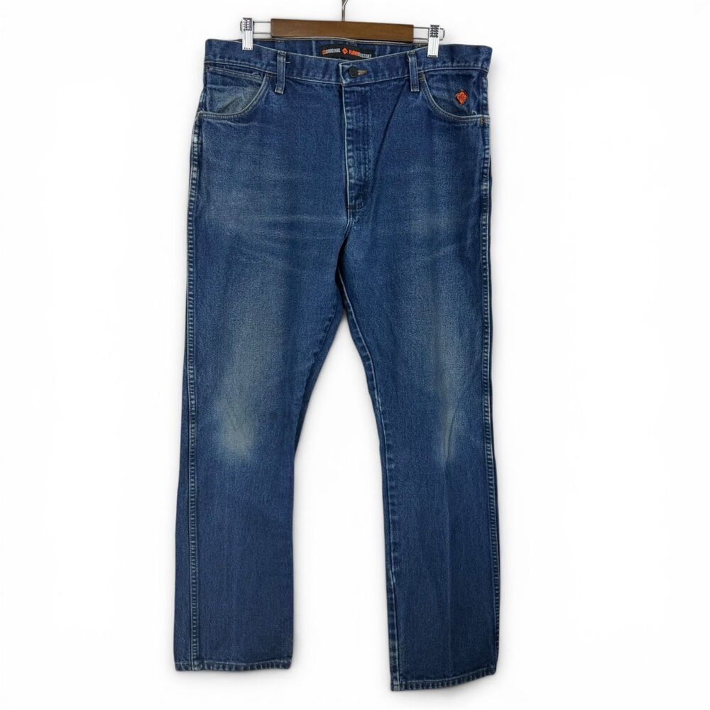 wrangler fire resistant jeans heavy duty denim 38x34 work gear for electricians